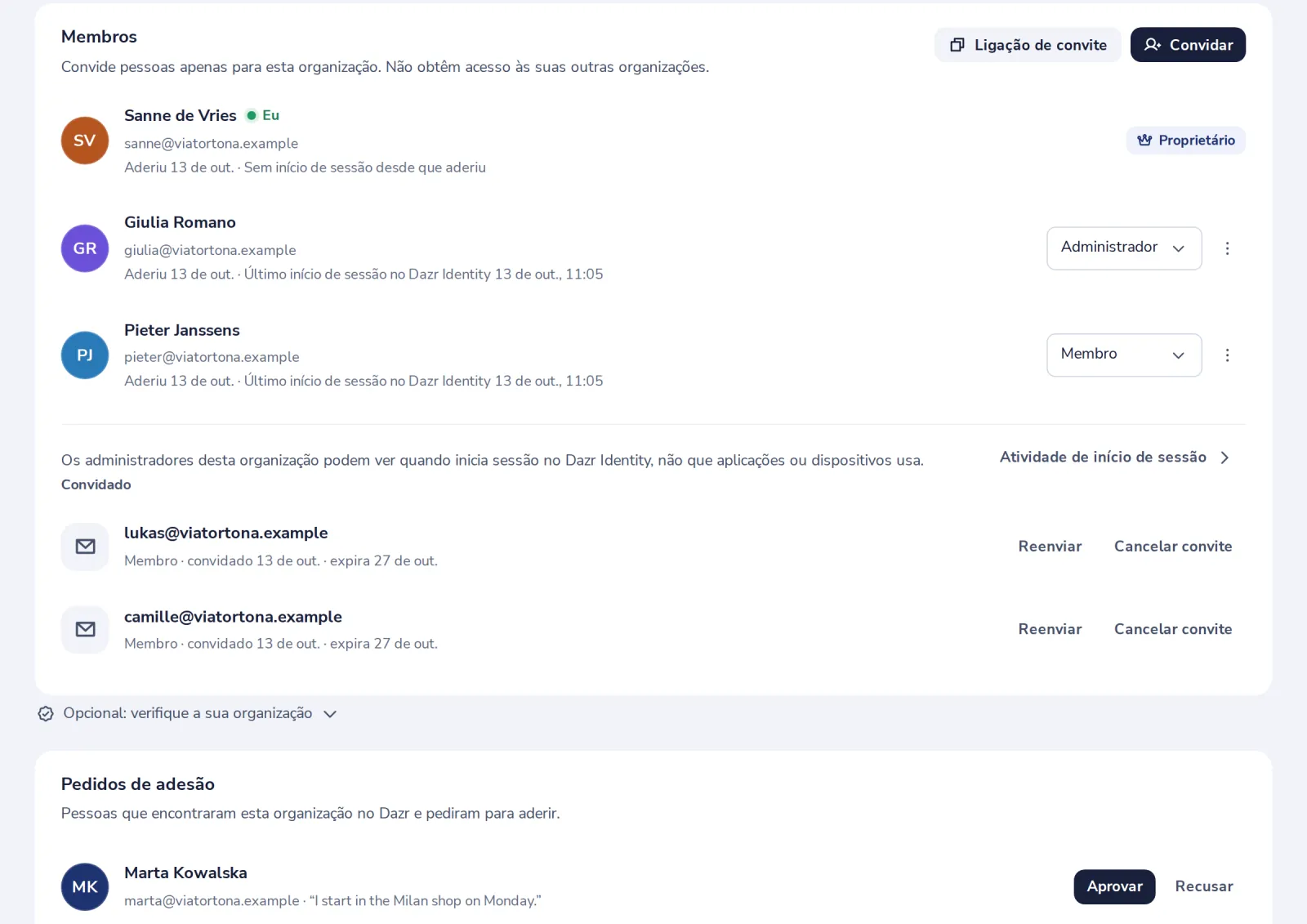Prima Enviar convites