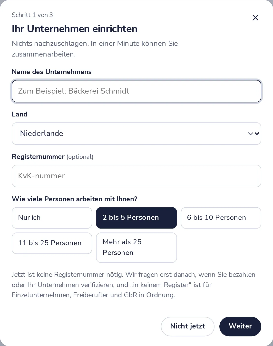Organisation hinzufügen drücken
