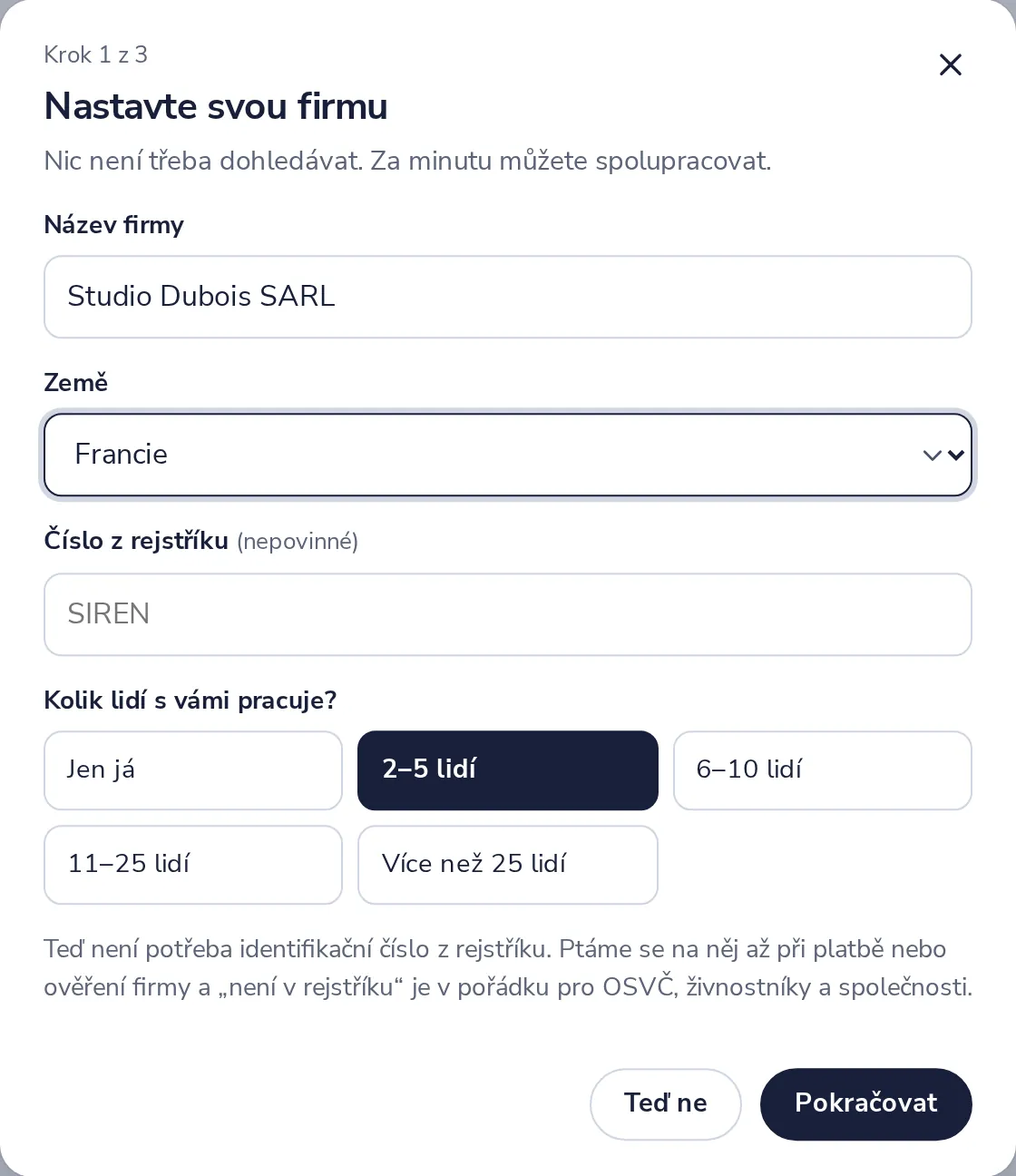Název, země a velikost