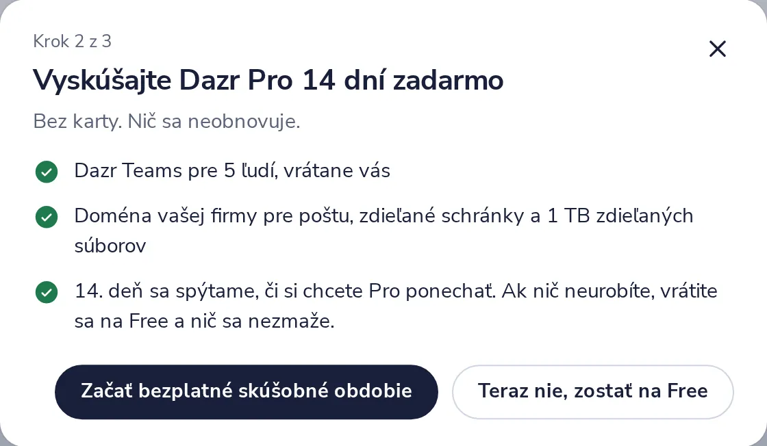 Spustite skúšobnú verziu zadarmo, alebo teraz nie