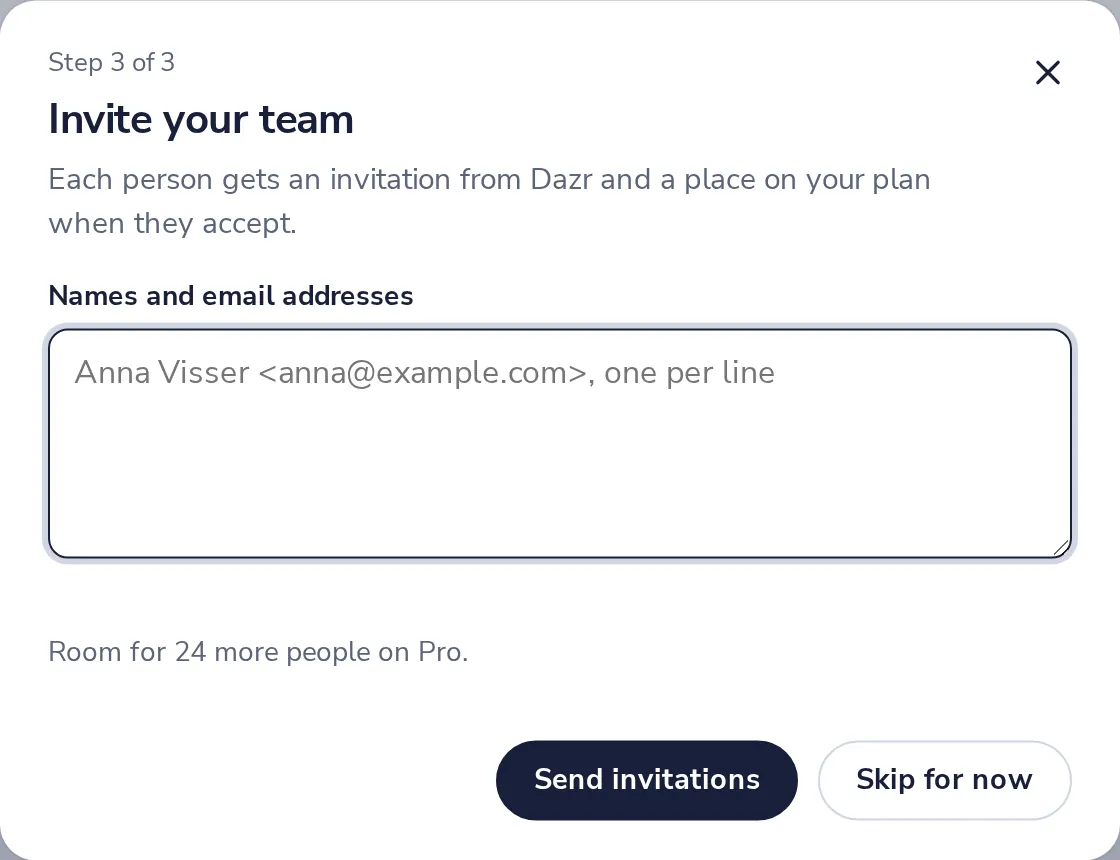 Invite your team