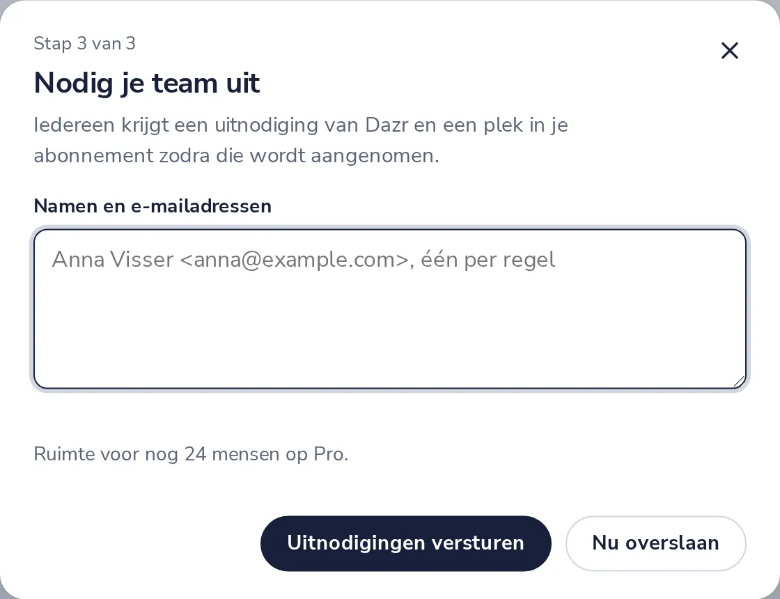 Nodig je team uit