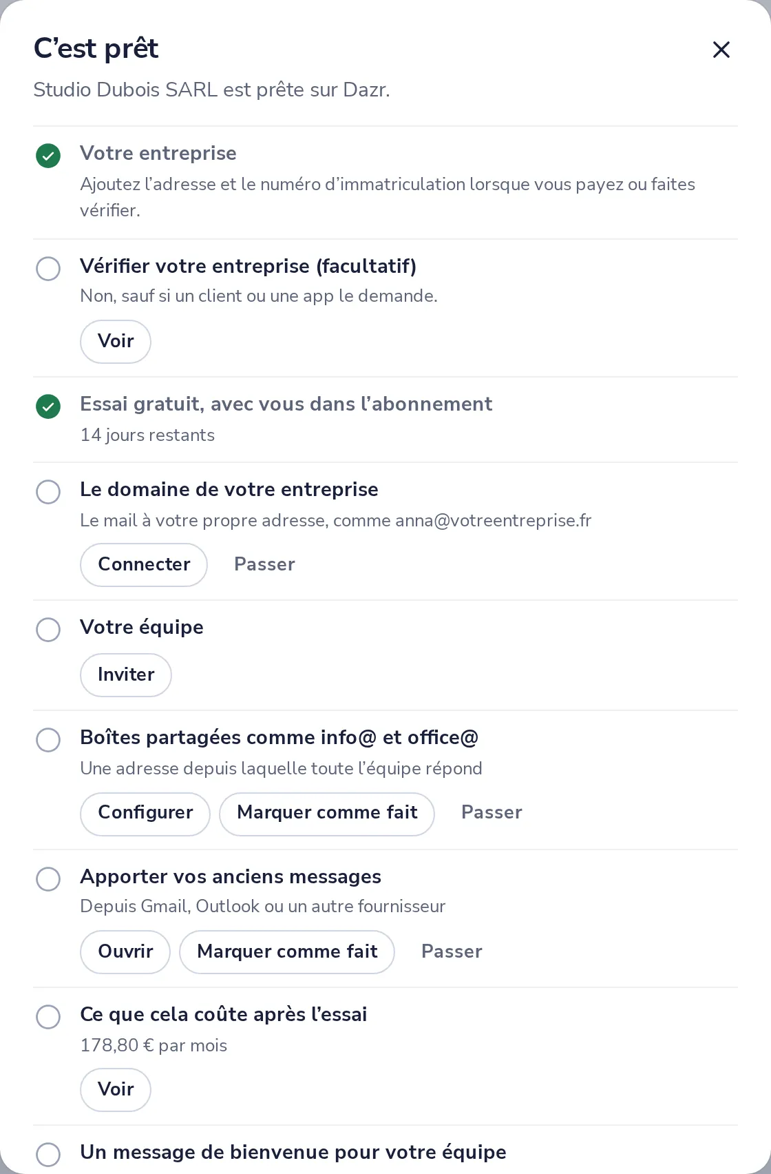 Suivez la liste