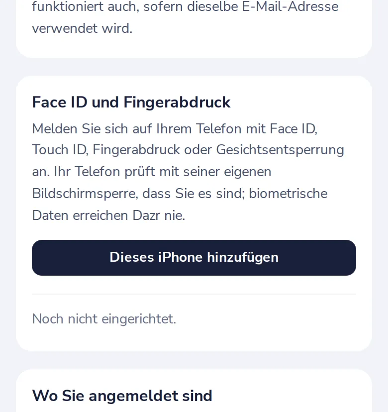 Sicherheit auf dem Telefon öffnen