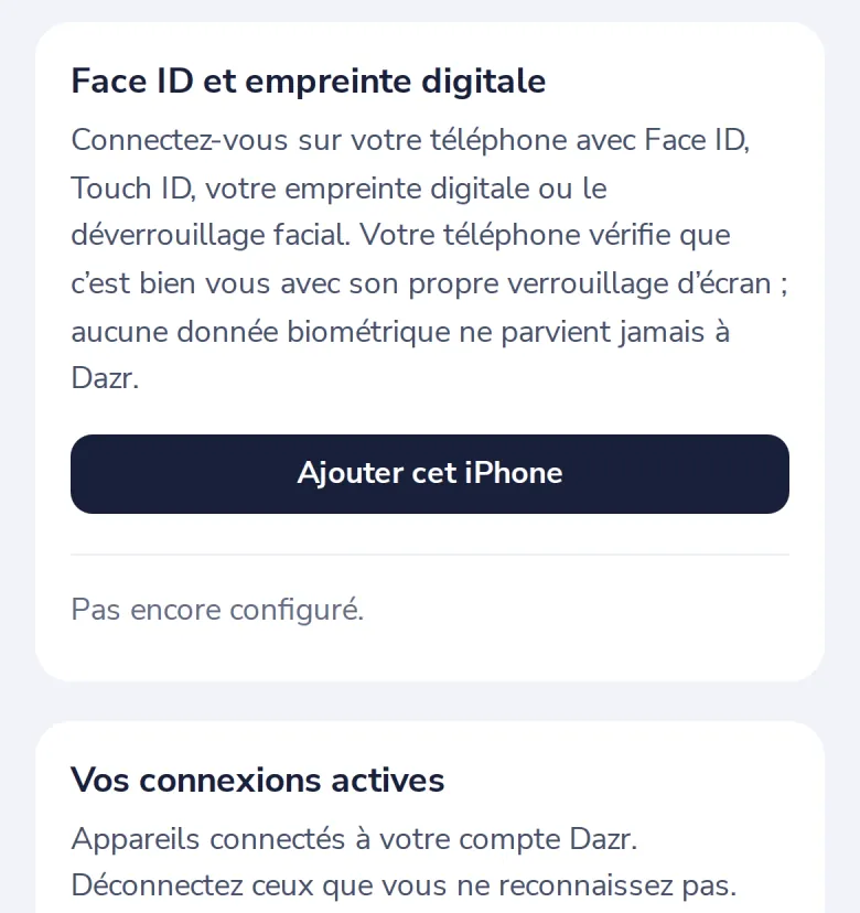 Ouvrez Sécurité sur votre téléphone