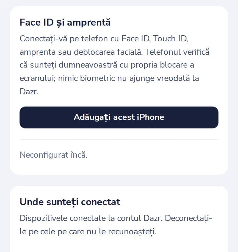 Deschideți Securitate pe telefon