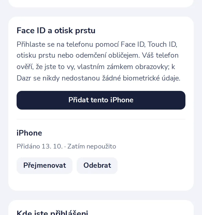Stiskněte Přidat tento iPhone