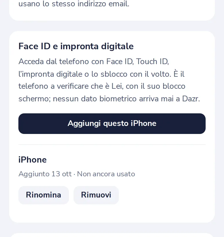 Prema Aggiungi questo iPhone