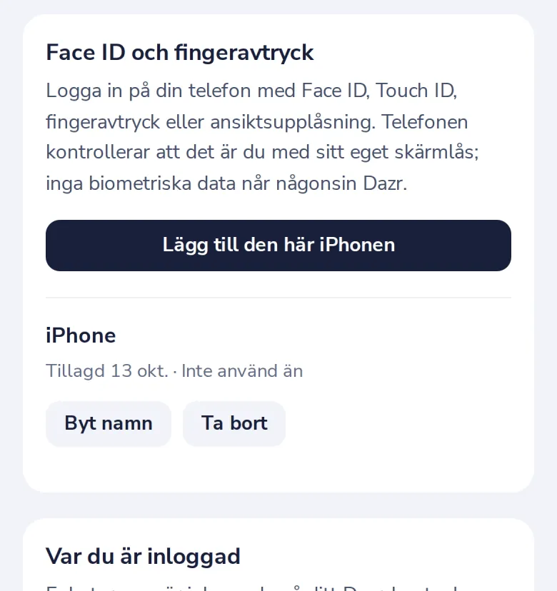 Tryck på Lägg till den här iPhonen