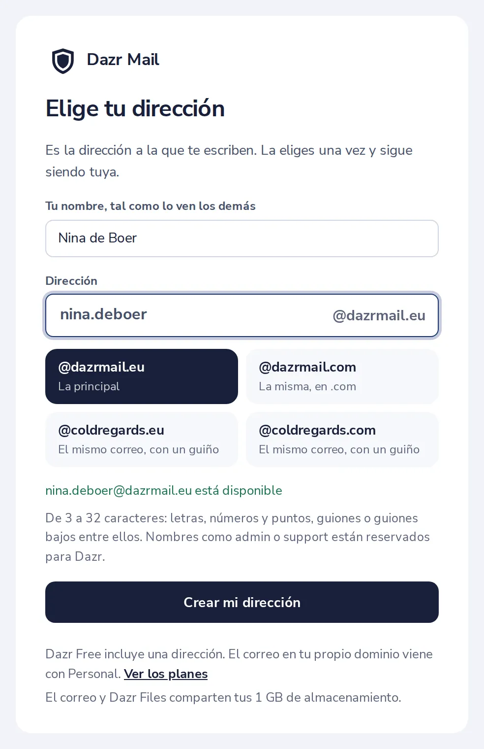 Escribe el nombre que quieres