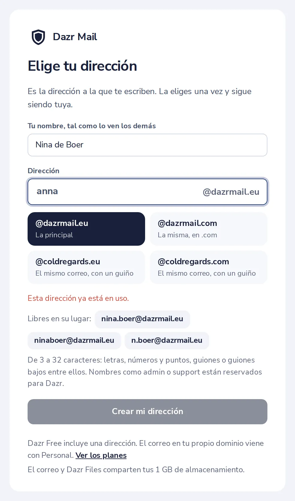 ¿Ocupada? Elige una libre