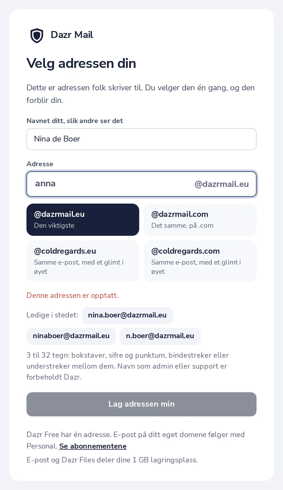 Opptatt? Velg en ledig