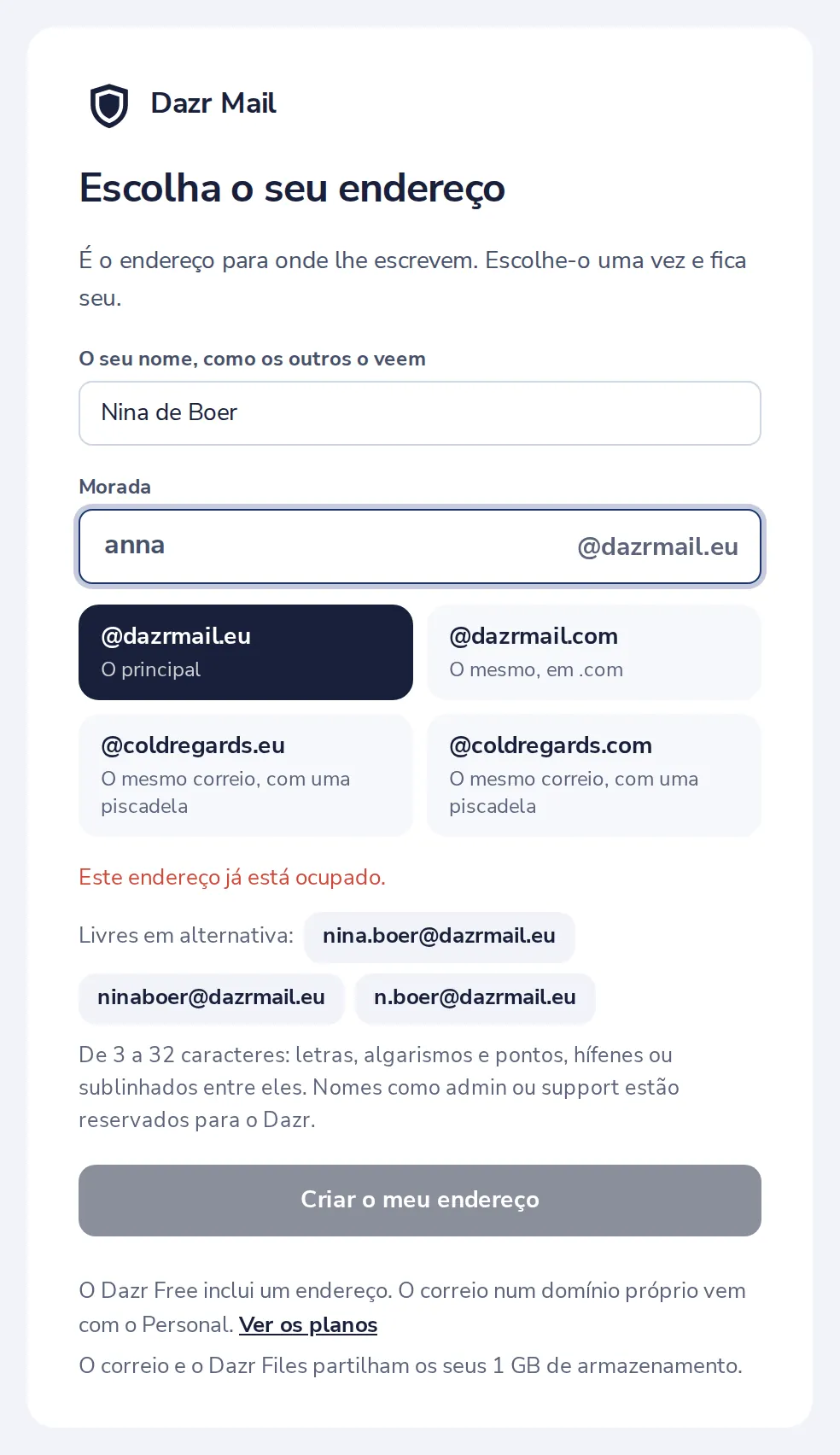Ocupado? Escolha um livre