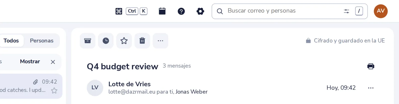 Abre los ajustes de Mail