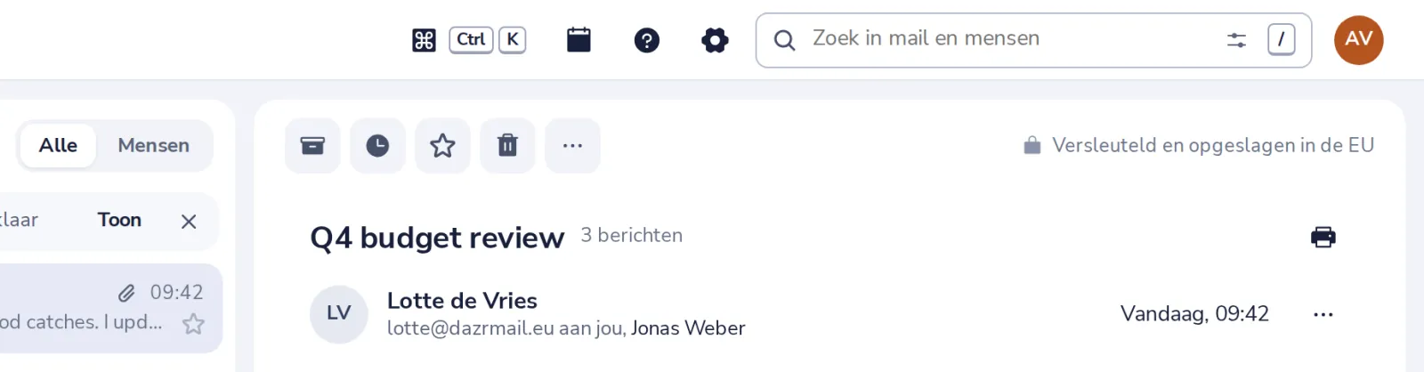 Open de instellingen van Mail