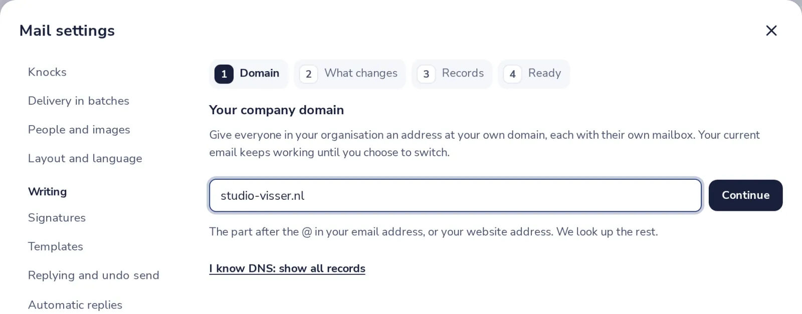 Type your domain