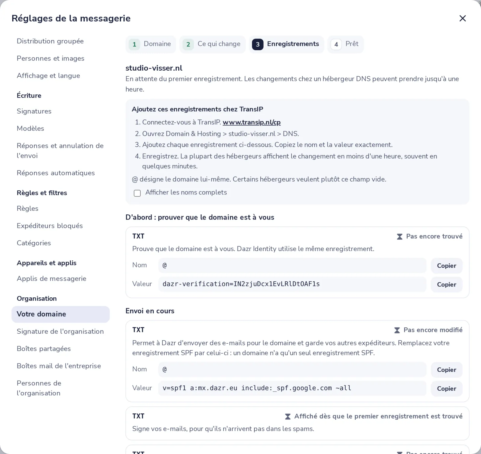 Ajoutez les enregistrements