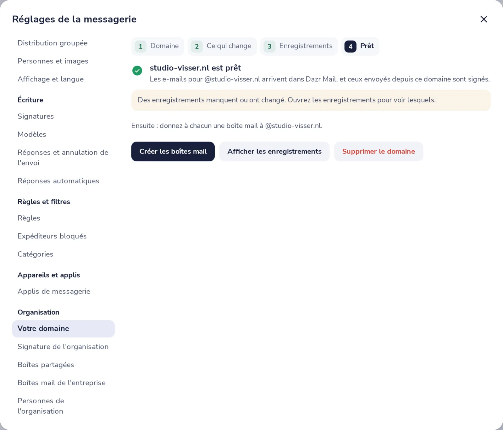 Votre domaine est prêt