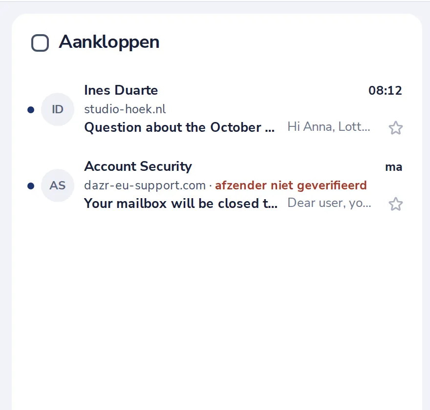 Zie wie er aanklopt