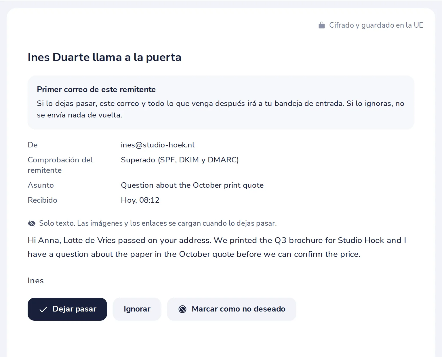 Lee su primer correo