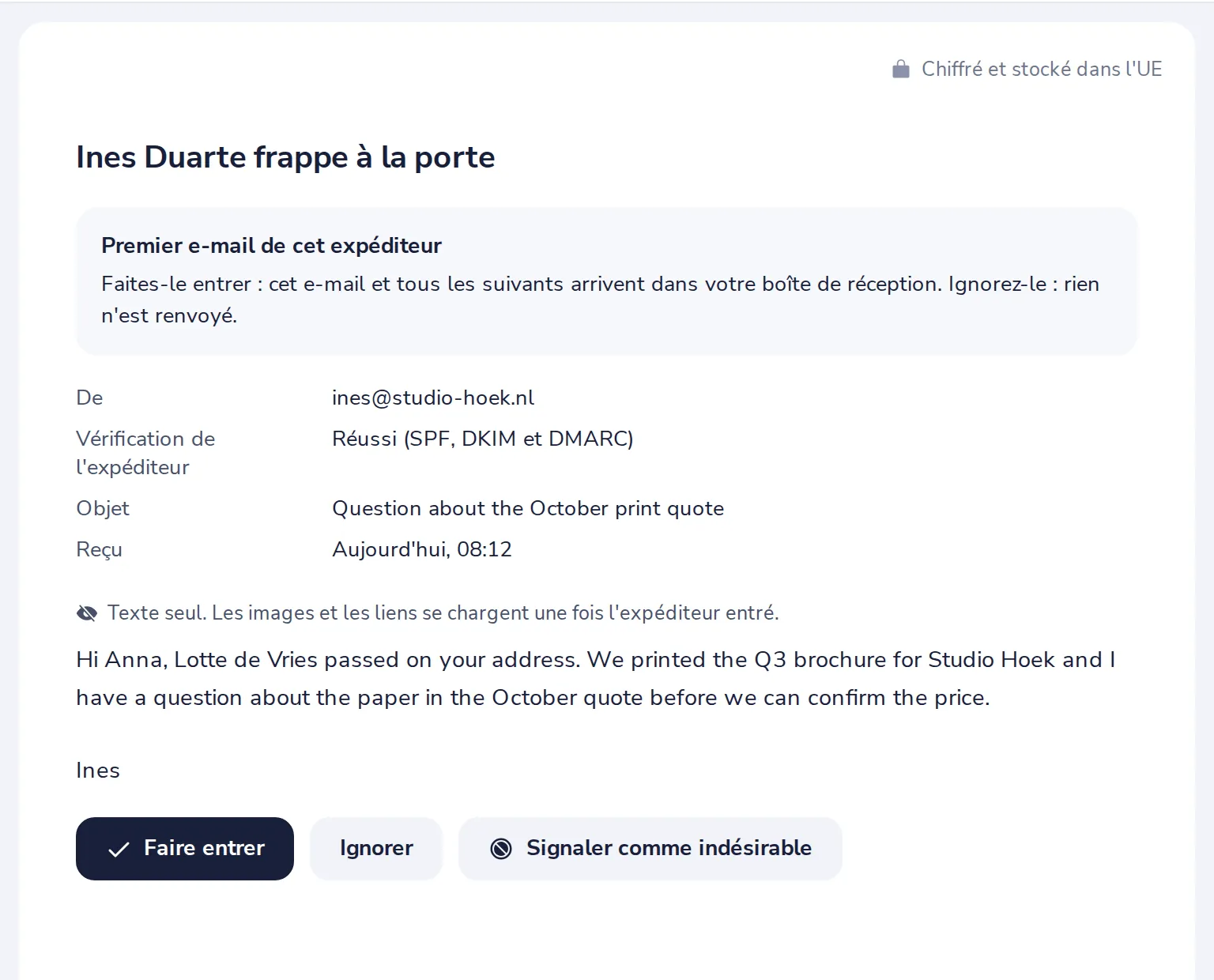 Lisez son premier e-mail