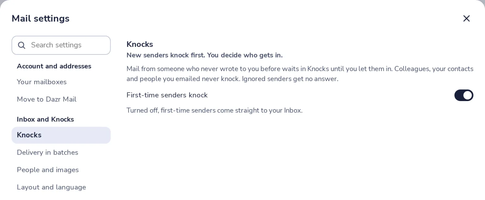 Turn Knocks off, if you like