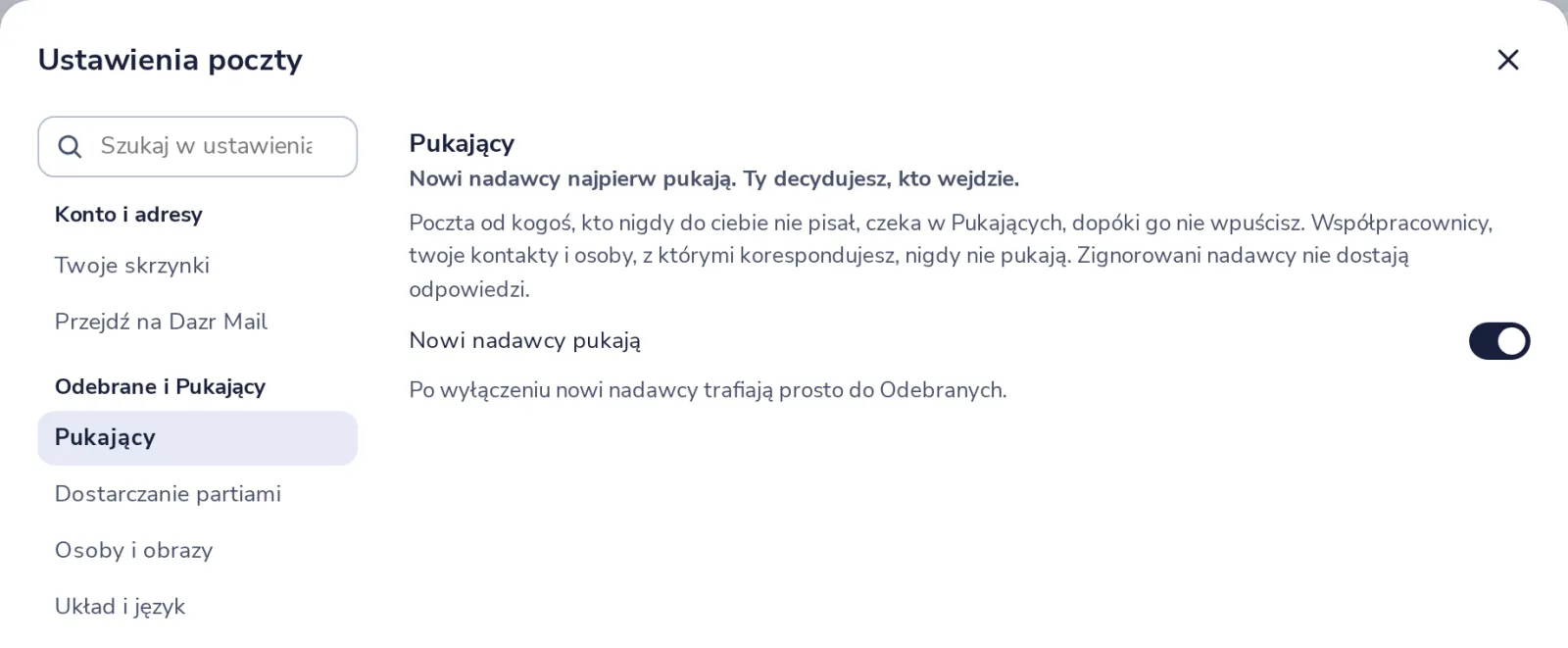 Wyłącz pukanie, jeśli chcesz