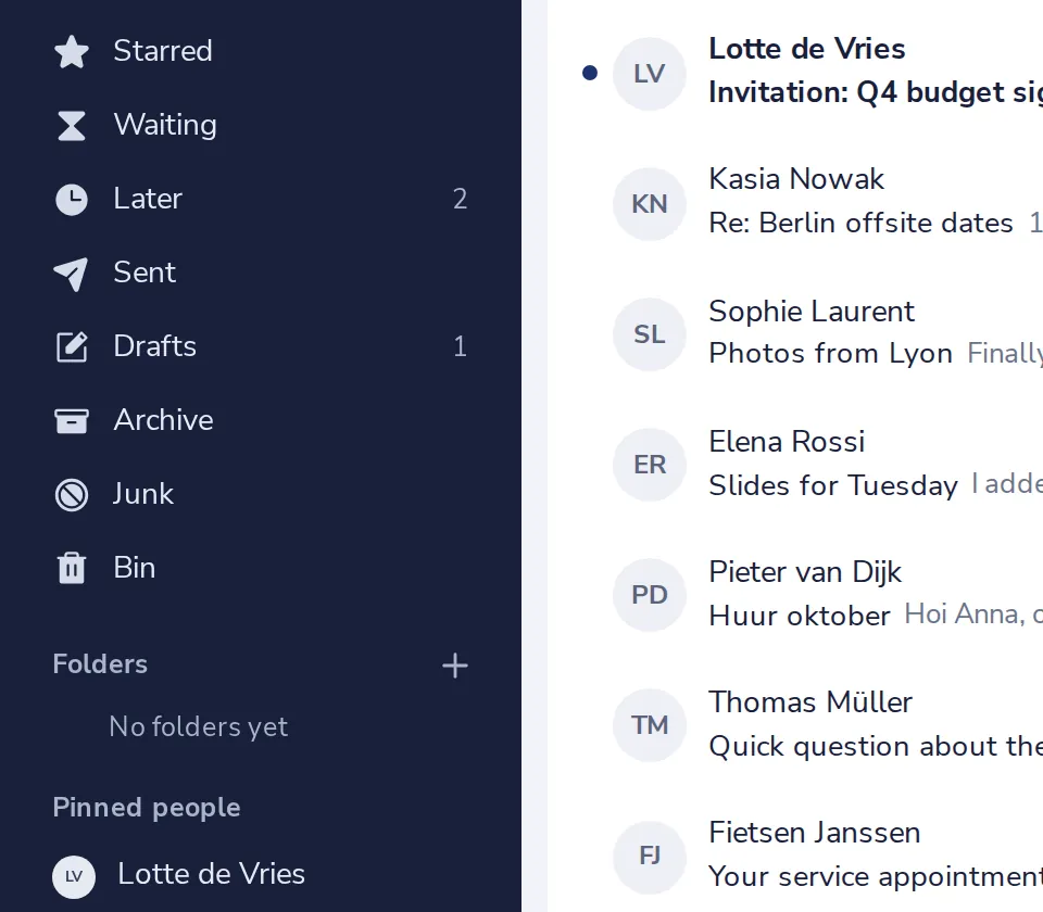 Press + next to Folders