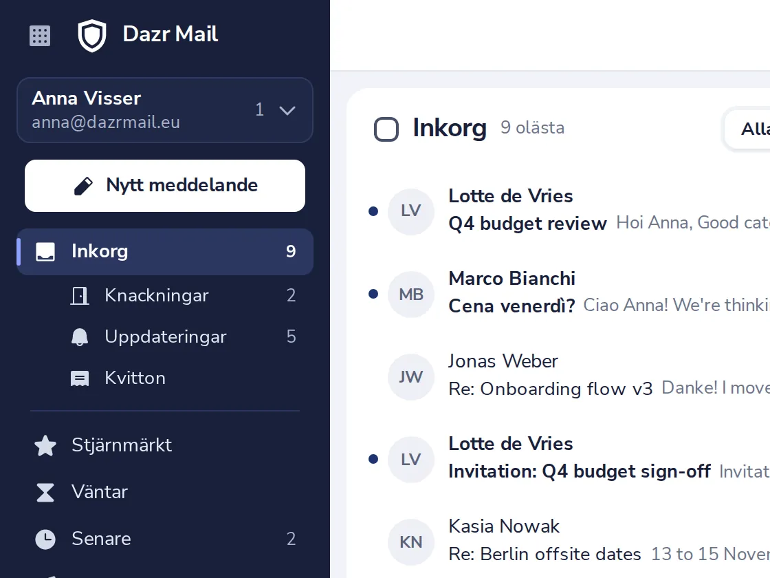 Tryck på Nytt meddelande