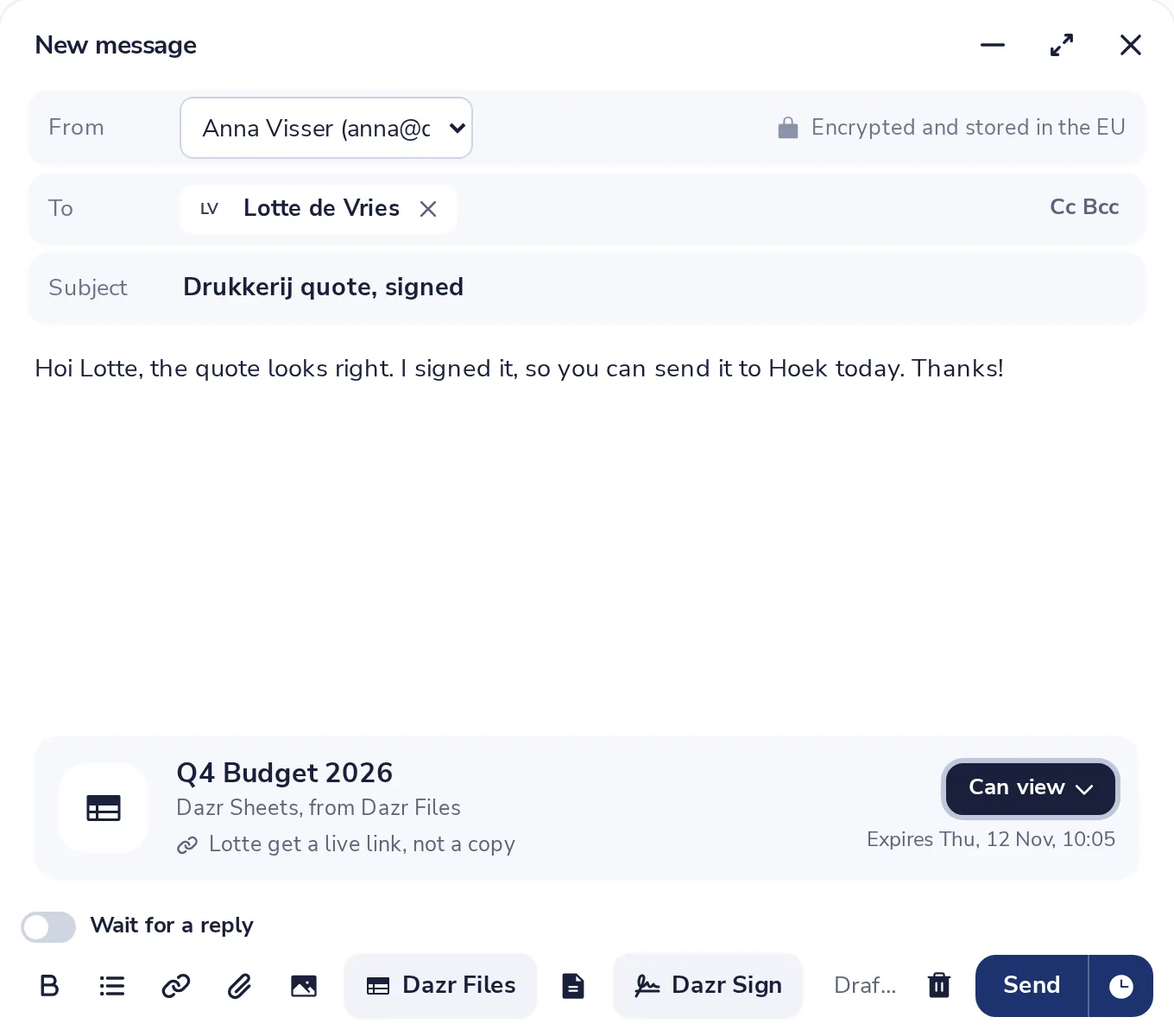 Press Send