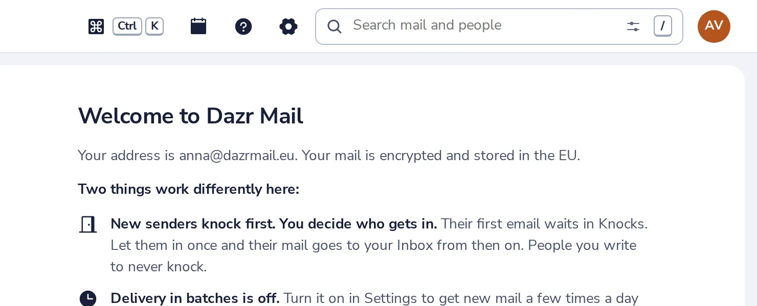 Open Mail settings