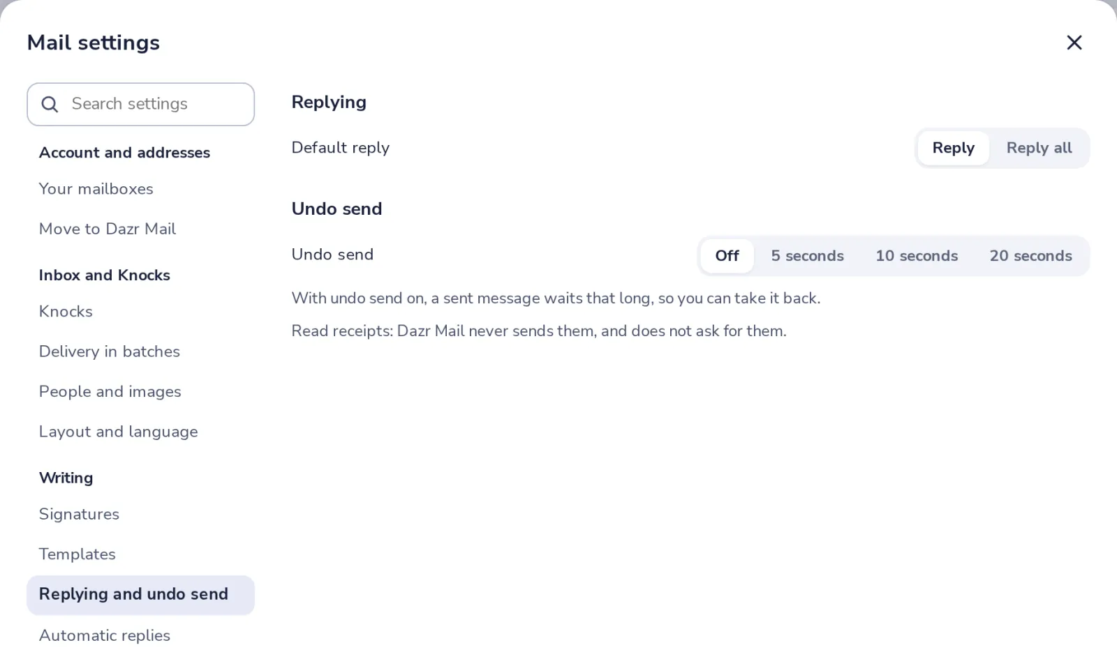 Choose Replying and undo send