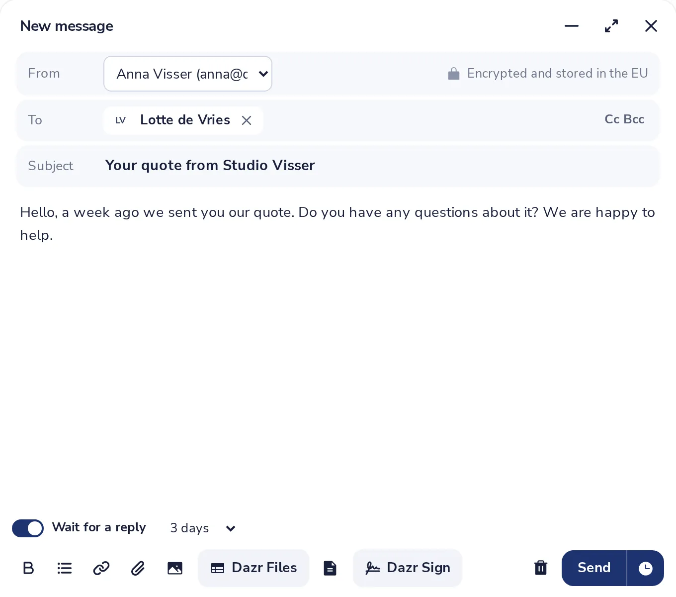 Write the message once