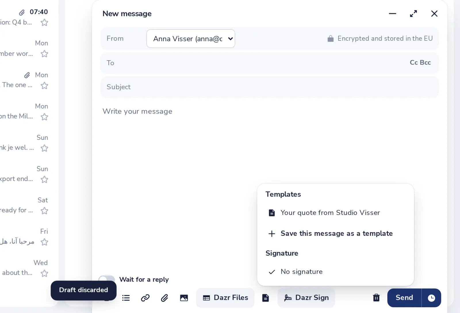 Insert it in a new message