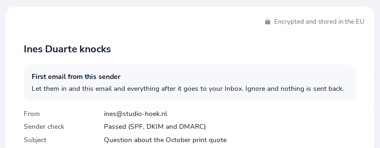 It is their first email to you