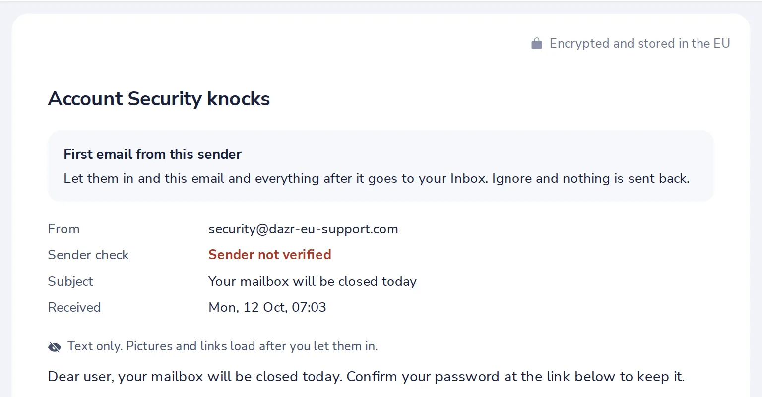 Check the sender