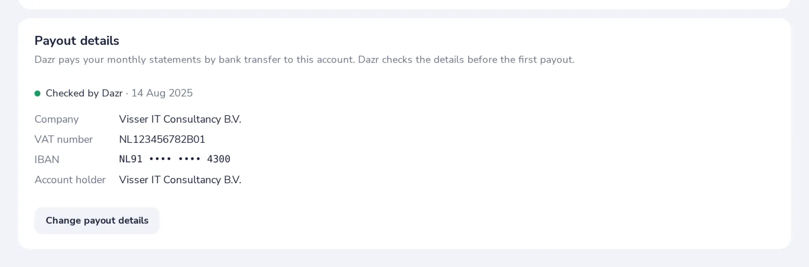 Enter your payout details