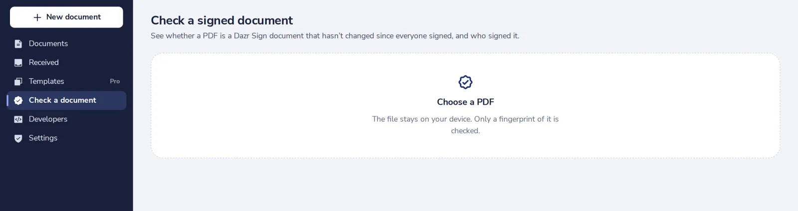Open Check a document