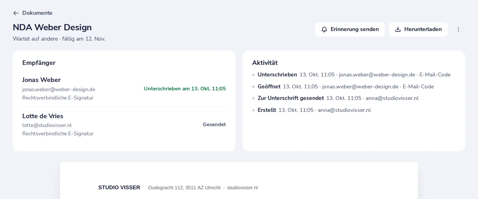 Das Dokument öffnen