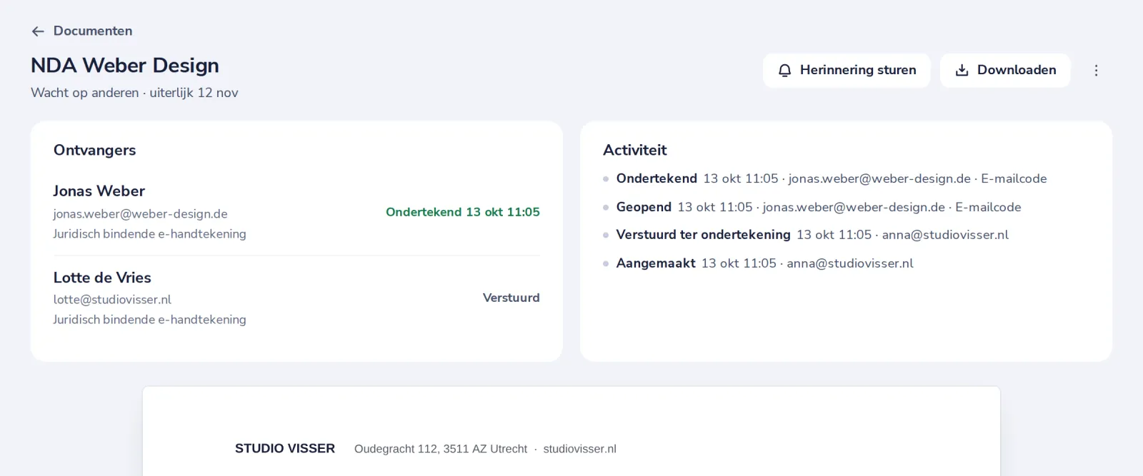 Open het document