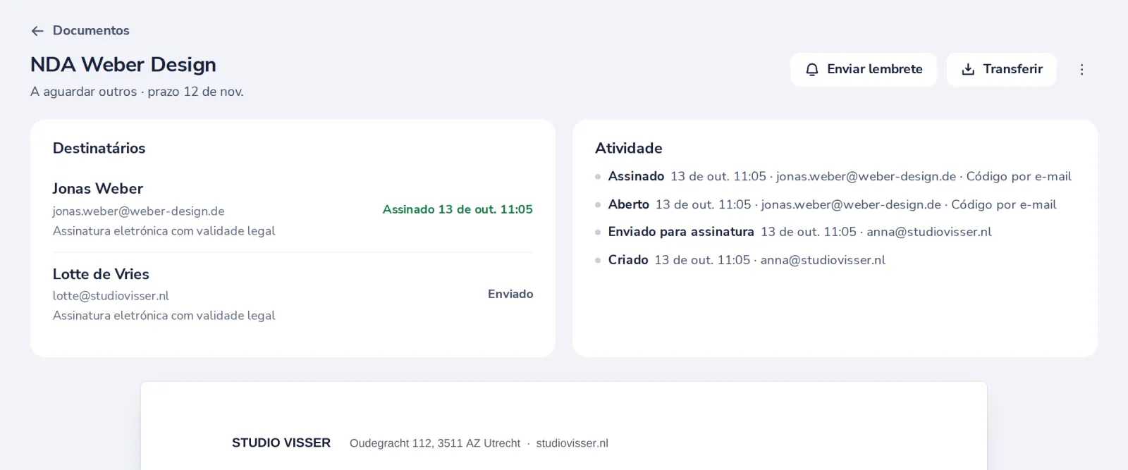Abra o documento