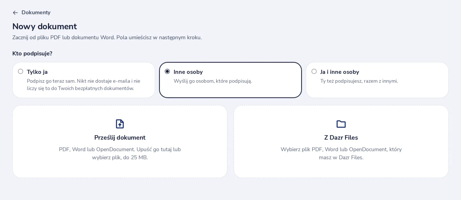 Wybierz Inne osoby, potem prześlij