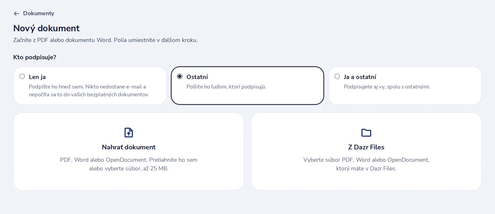 Vyberte Ostatní, potom nahrajte
