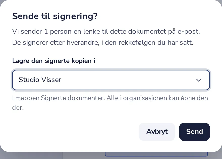 Trykk på Send
