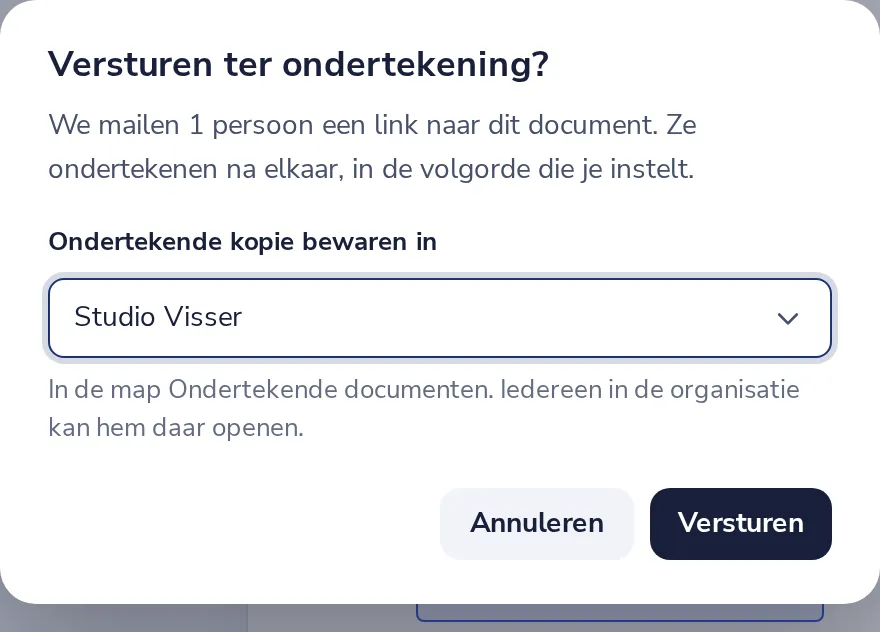 Druk op Versturen