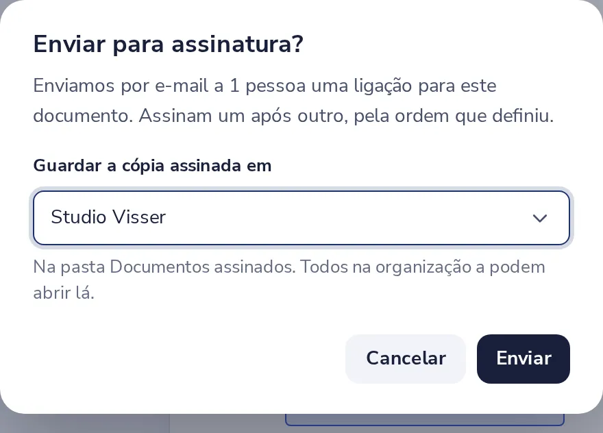 Carregue em Enviar