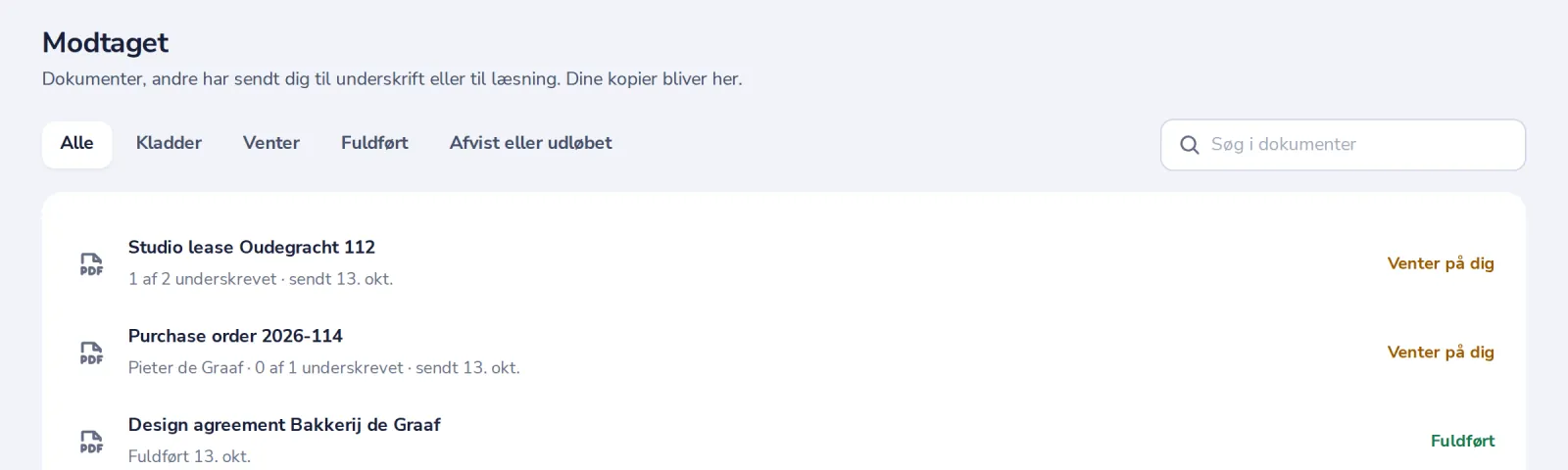 Åbn det fra Modtaget