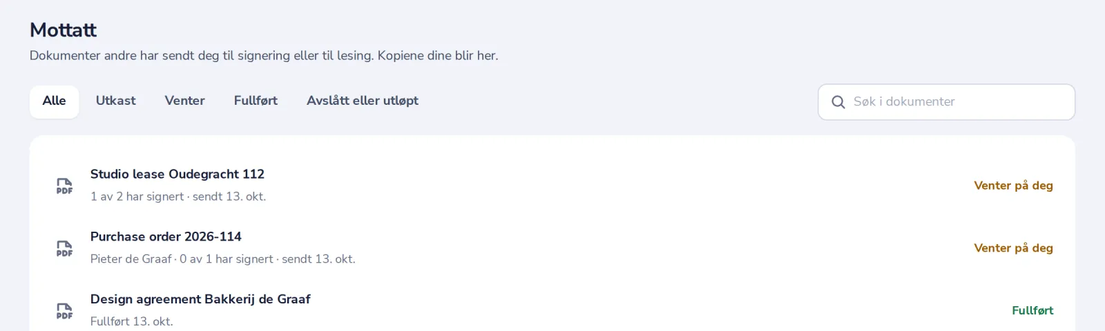 Åpne det fra Mottatt