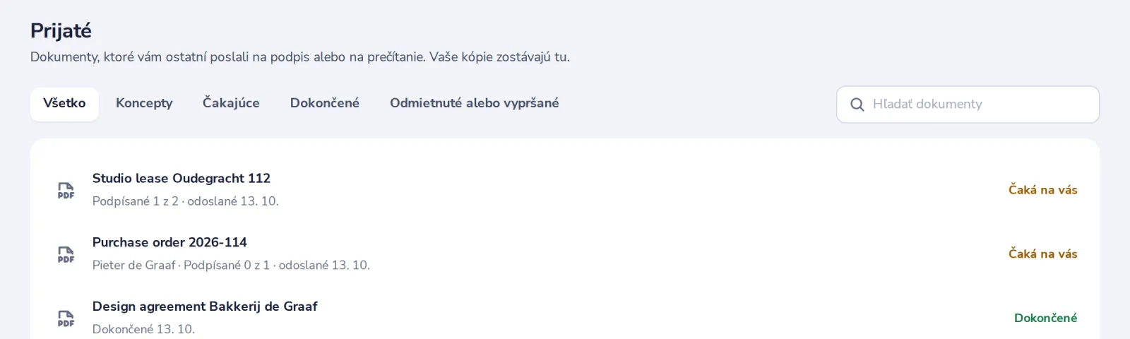 Otvorte ho z Prijatých
