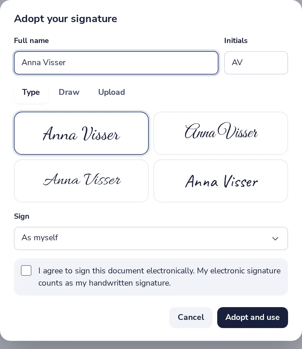 Adopt your signature